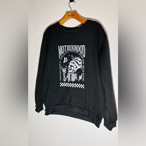 Oversized Motherhood Skeleton Graphic Sweatshirt XL Black Spooky Mom New